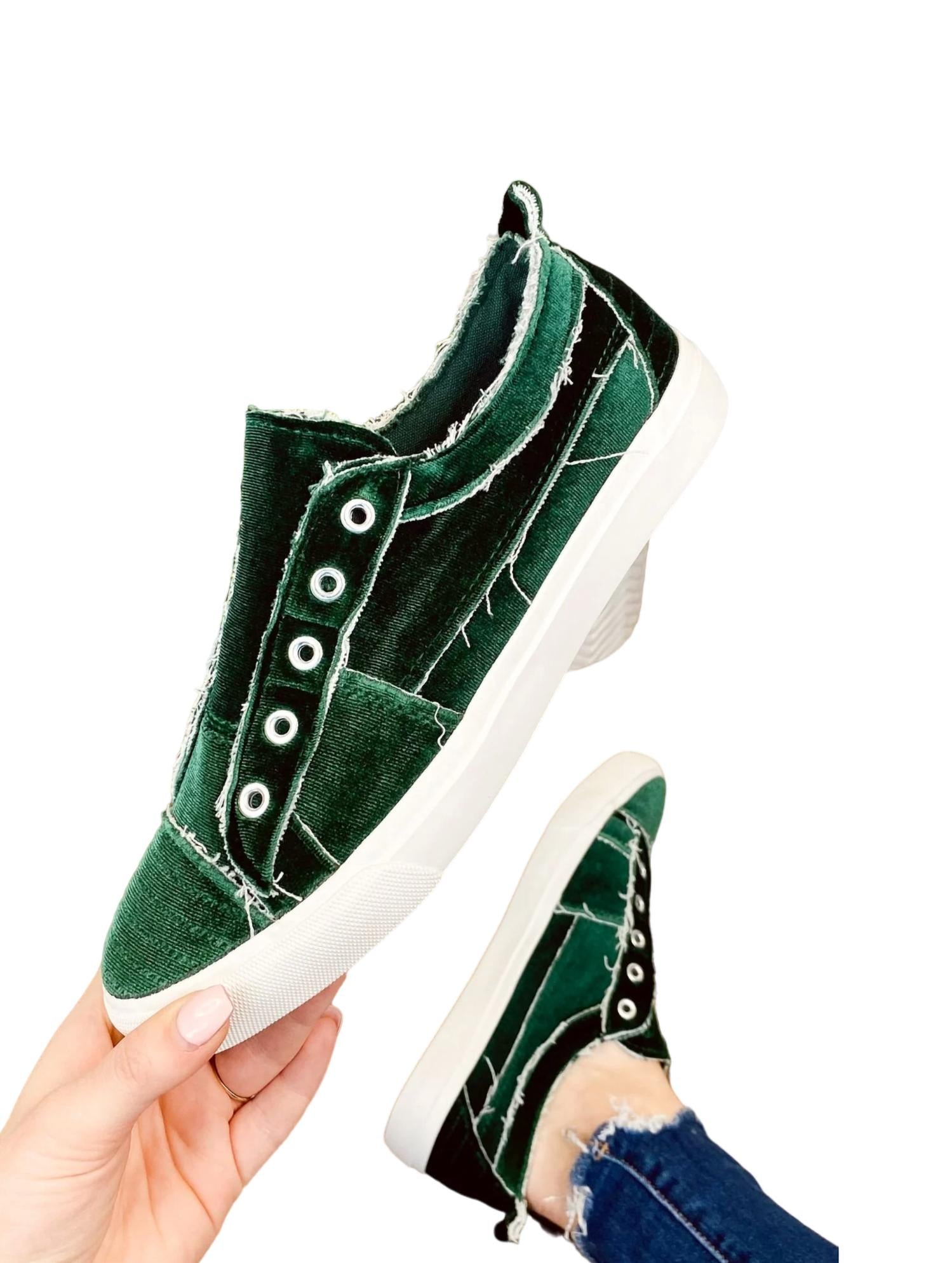 Женские кроссовки Babalu из зеленого бархата Corkys Footwear — фото 4