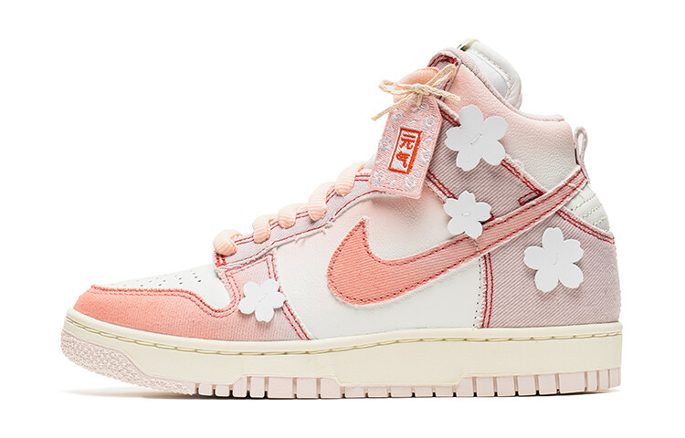 

Кроссовки Nike Dunk Skateboard Shoes Unisex High-Top White Pink