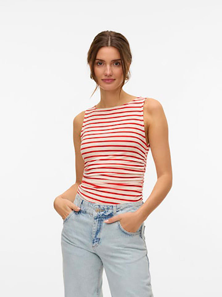 

Топ Vero Moda, белый/красный