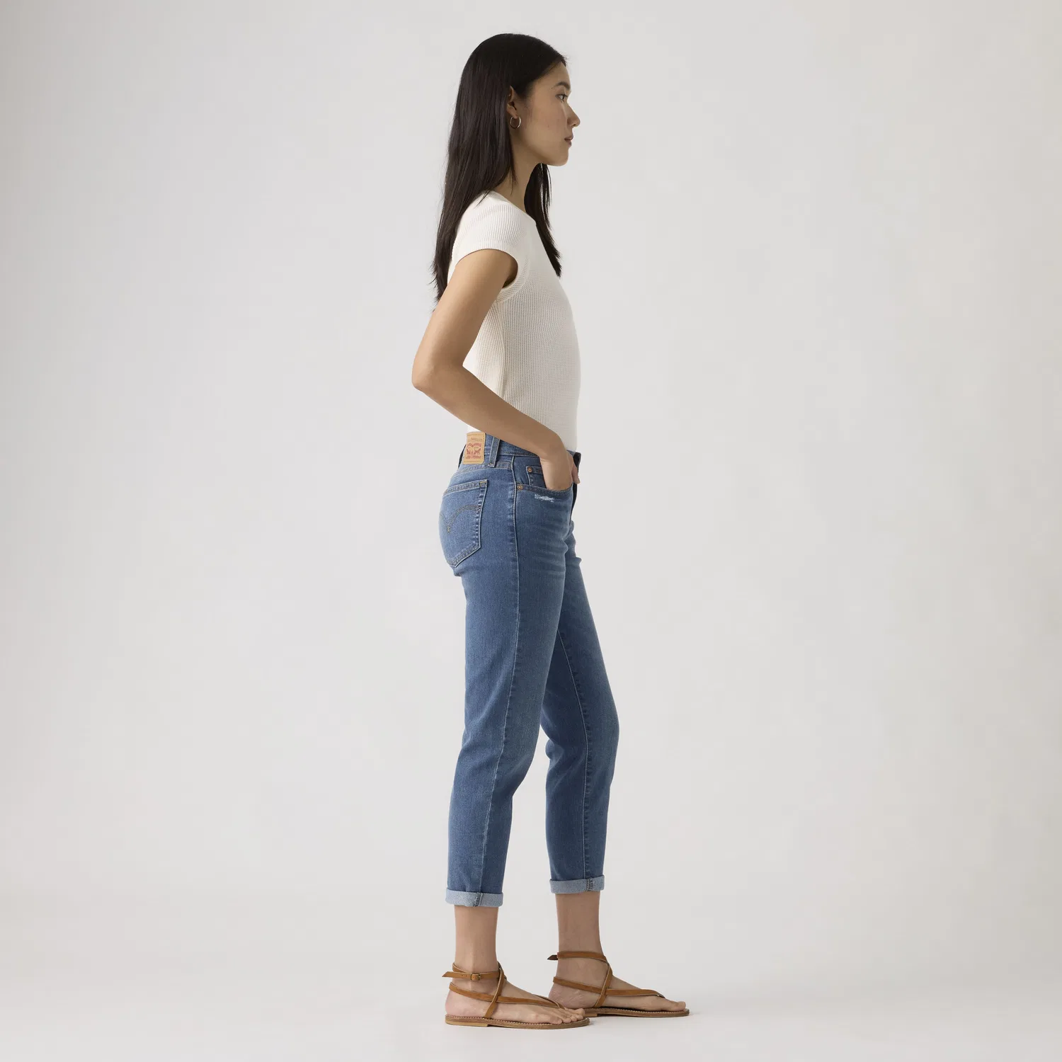 Джинсы-бойфренды с завышенной талией для женщин Levi's, Medium Wash — фото 4