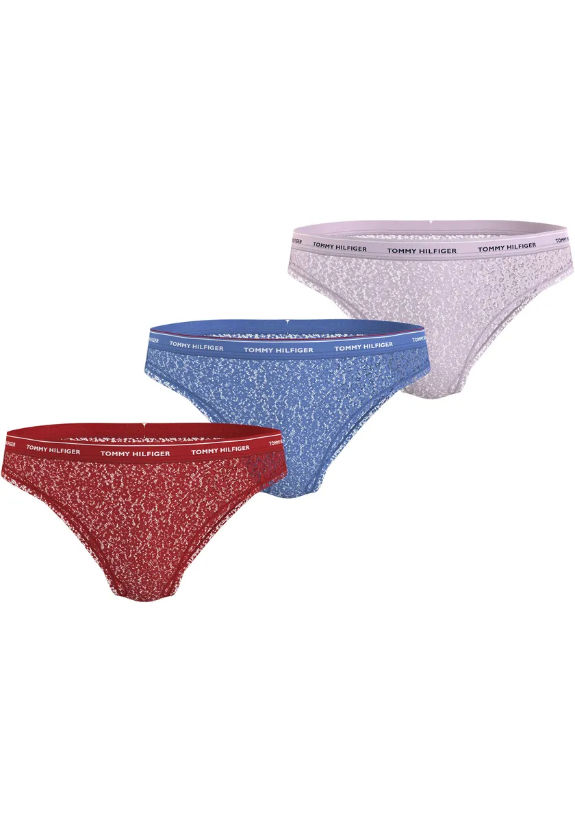 

Трусики бикини Tommy Hilfiger Underwear "3 PACK BIKINI LACE (EXT SIZES)" (3 шт. в упаковке), с поясом с логотипом Tommy Hilfiger, красный