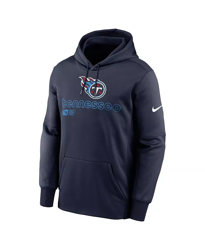 Мужская синяя толстовка с капюшоном Tennessee Titans Performance Pullover Hoodie Nike — фото 2
