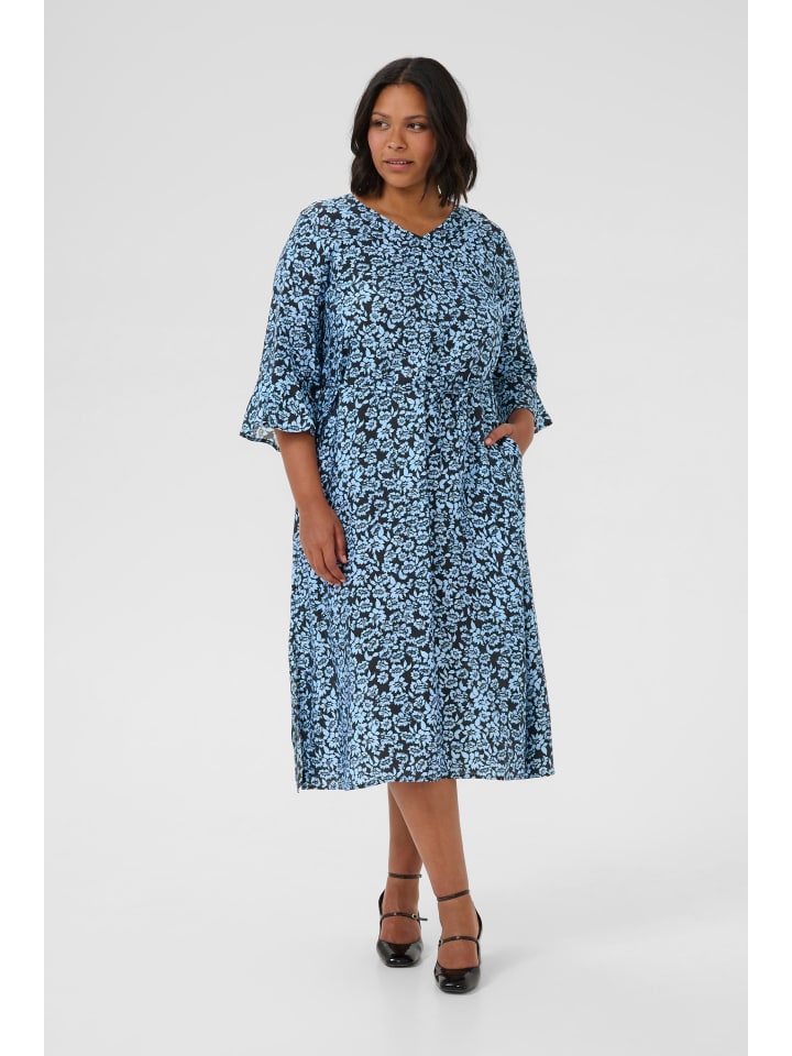 

Платье KCamina А-силуэта черного цвета с цветочным принтом в стиле виндсерфера KAFFE curve