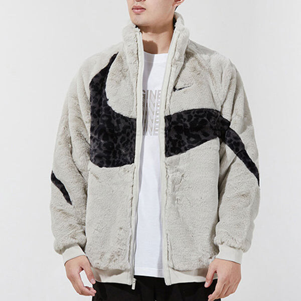 Куртка Men's Nike Sportswear Swoosh Contrasting Colors Large Logo Sports Jacket Autumn White, белый — фото 3