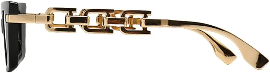 

Модные роскошные солнцезащитные очки «кошачий глаз» для женщин в стиле ретро с металлической цепочкой, солнцезащитные очки UV400 в стиле панк TYUVIVO, Blue Blue Tea