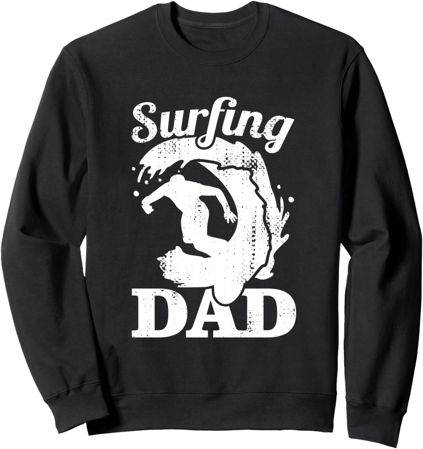 

Забавная толстовка с изображением папы-серфингиста, волны и бассейна, ко Дню отца Funny Surfer Graphic T-Shirt For Men, черный