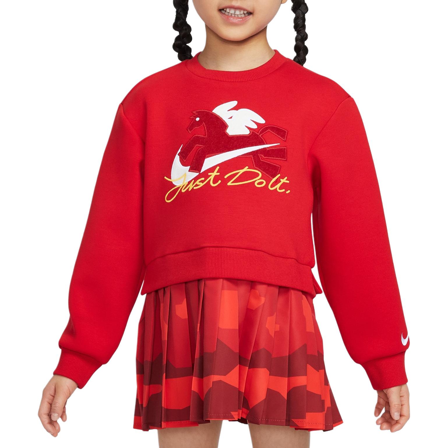 

Детское платье с круглым вырезом и средней длиной Nike, university красный