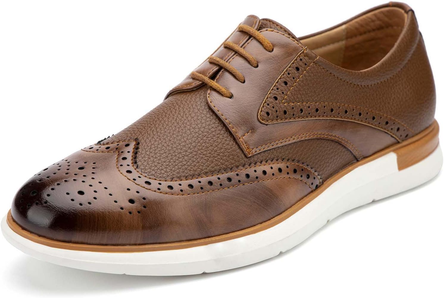 

Мужские оксфорды Meijiana, повседневные туфли с кожаными шнурками для мужчин, деловые оксфорды, Brown-12