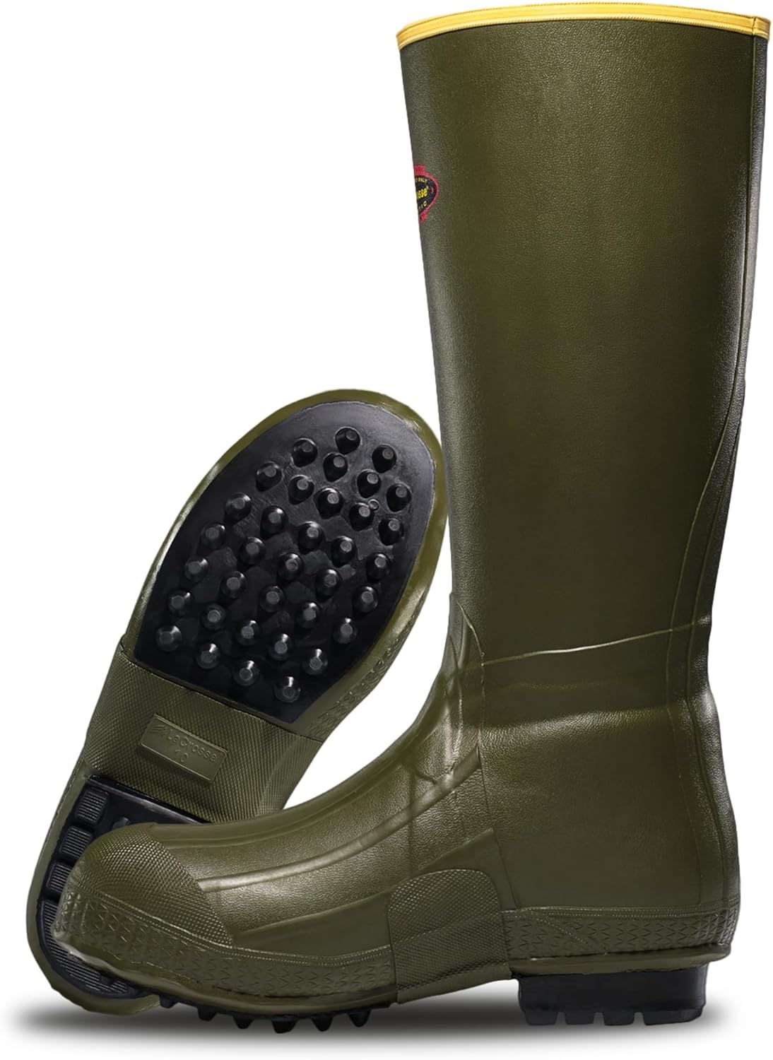 

Мужские водонепроницаемые ботинки LaCrosse Burly 18 - 100 водонепроницаемая резина, с утепленной стелькой из войлока и подошвой Air-Grip с высокой сцеплением, зеленый