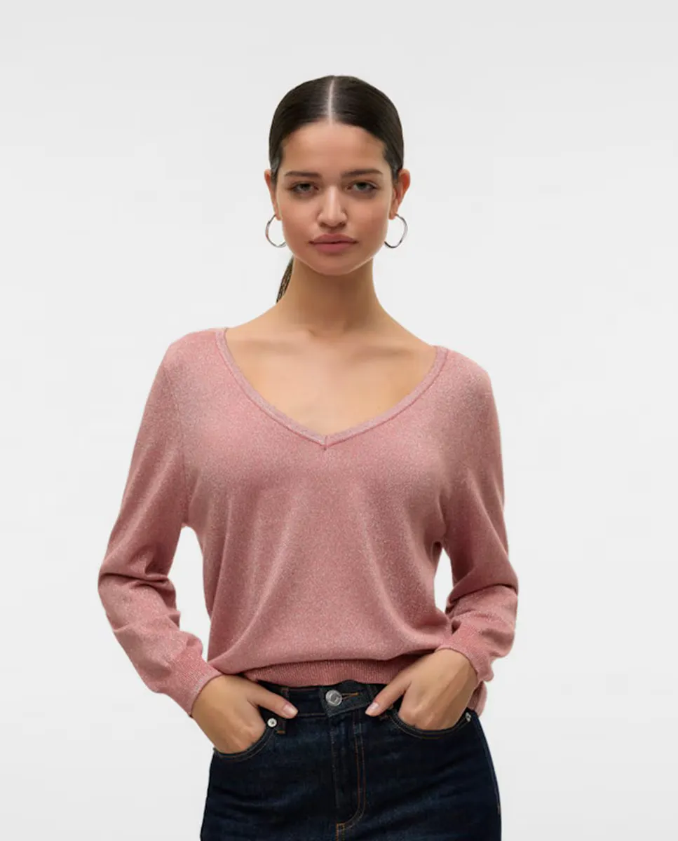 

Женский свитер тонкой вязки с блестками Vero Moda, цвет Salmón