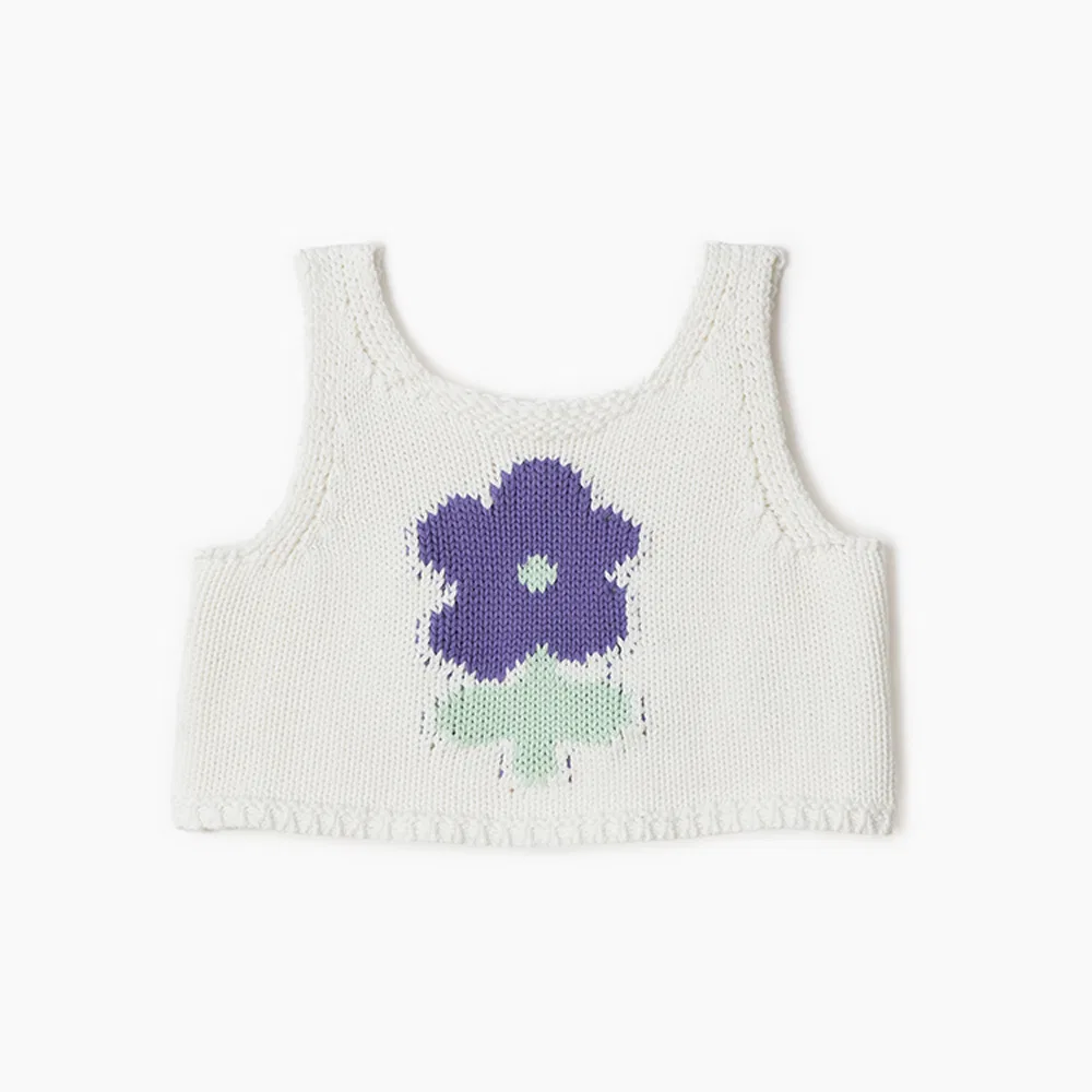 Детский вязаный жилет Soft Bloom белый от Playground