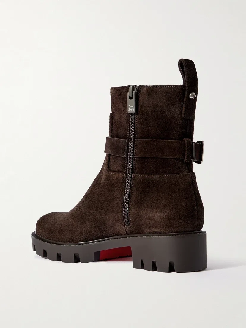 Замшевые ботильоны Dianouchette с пряжками Christian Louboutin, коричневый — фото 3