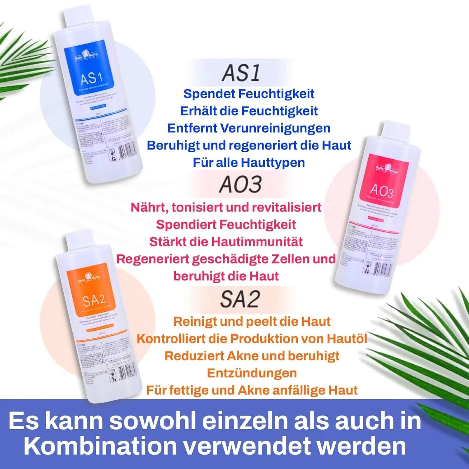 Набор растворов P-Beauty Aquafacial Solution Set AS1, SA2, AO3 для гидродермабразии P-Beauty Cosmetic Accessories, Solution Set As1, Sa2, Ao3 — фото 2
