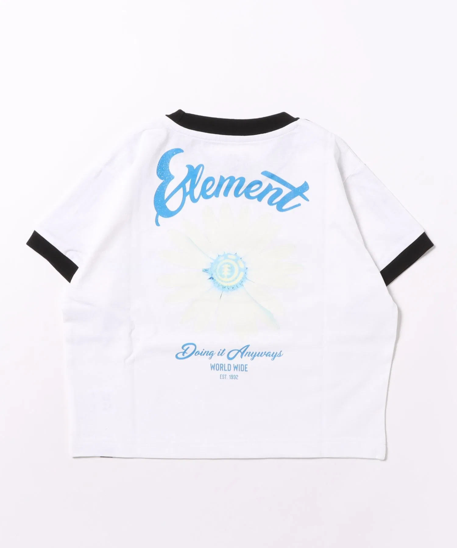 Детская футболка ELEMENT LINE RINGER SS G короткая с логотипом бело-синяя — фото 3