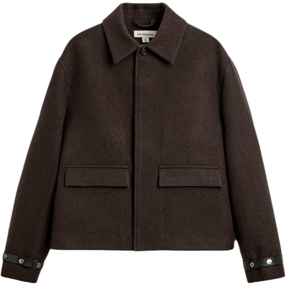 ZARA Куртка Nanushka X Nanushka мужская тёмно-коричневая, Dark Brown — фото 2