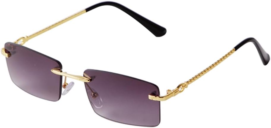 

Солнцезащитные очки с защитой UV400 | Градиентный серый цвет, без оправы, прозрачные линзы | для женщин и мужчин, для занятий спортом на открытом воздухе и вождения DSVIGF, 01