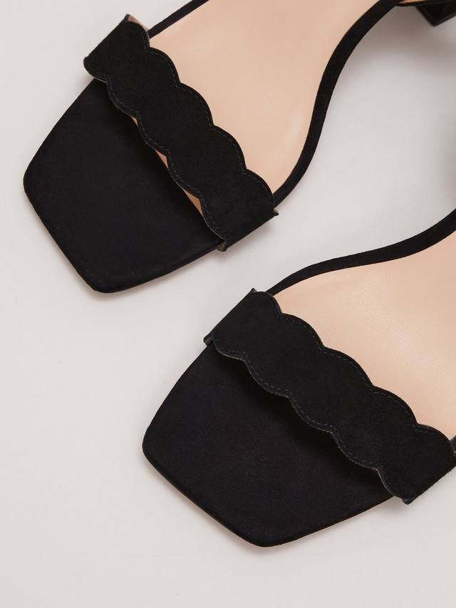 Сьюдовые туфли на блочном каблуке с фигурным мысом Phase Eight, Black — фото 3