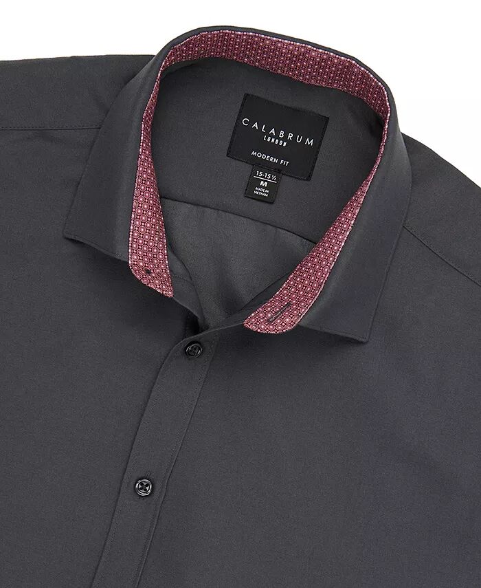 

Мужская классическая рубашка Regular Fit Solid Wrinkle Free Performance Calabrum, серый