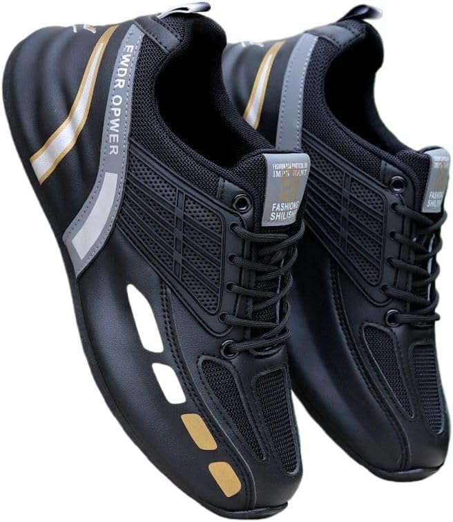 

Мужские модные кроссовки с цветными блоками для активного отдыха, повседневные мягкие и удобные беговые кроссовки с противоскользящей подошвой Hhhchpm, черный