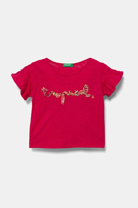 

Детская хлопковая футболка United Colors Of Benetton, розовый