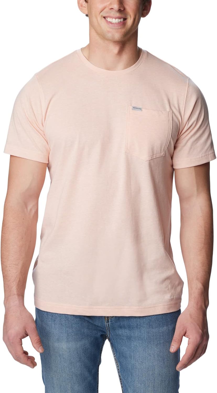 

Columbia мужская футболка Thistletown Hills с карманом, Peach Blossom Heather, Оранжевый, Columbia мужская футболка Thistletown Hills с карманом, Peach Blossom Heather