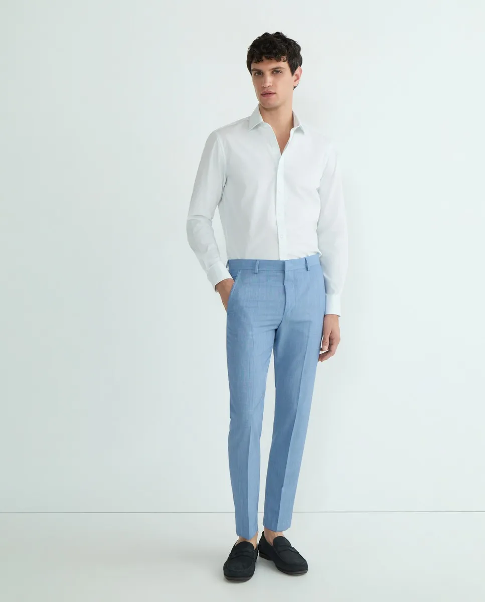 

Мужская хлопковая рубашка с длинным рукавом Pierre Cardin, темно-синий