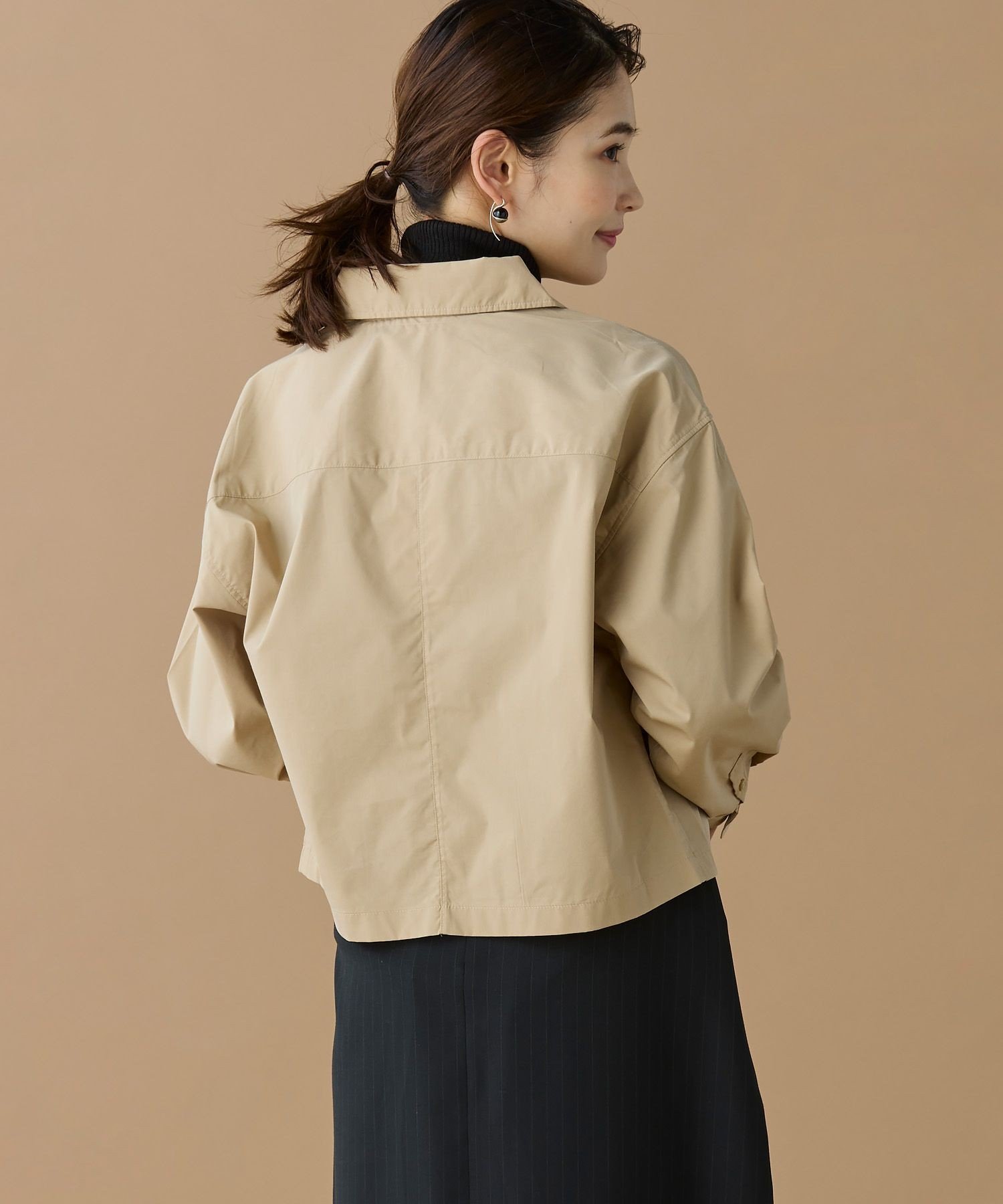 Рубашка-блузон LACOSTE Beige на молнии — фото 4