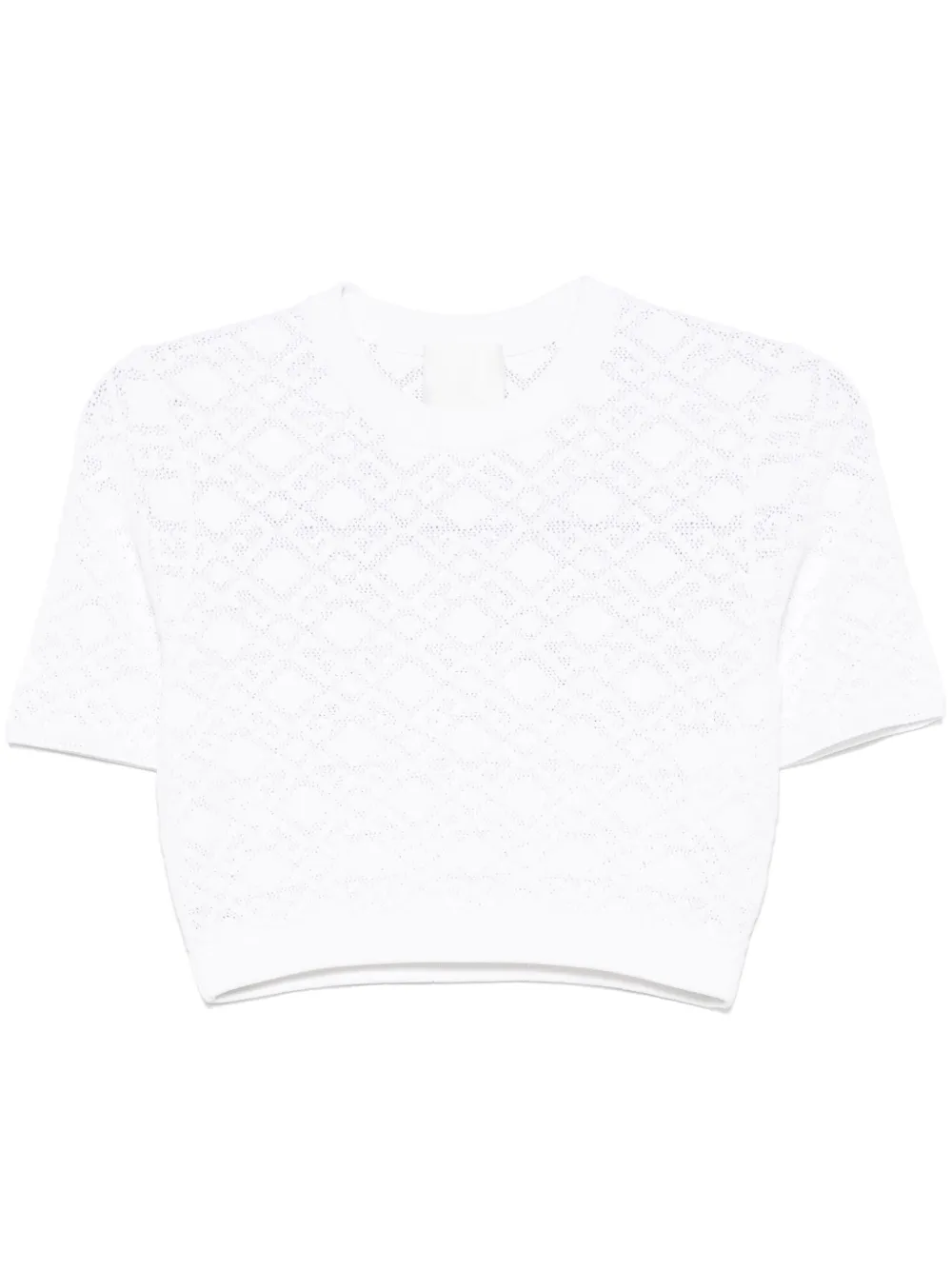 

Укороченная футболка с жаккардовой монограммой 72 Givenchy, белый