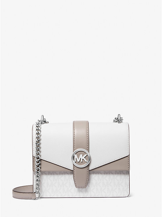 

Маленькая сумка через плечо Greenwich с фирменным логотипом и цветными блоками Michael Kors, белый