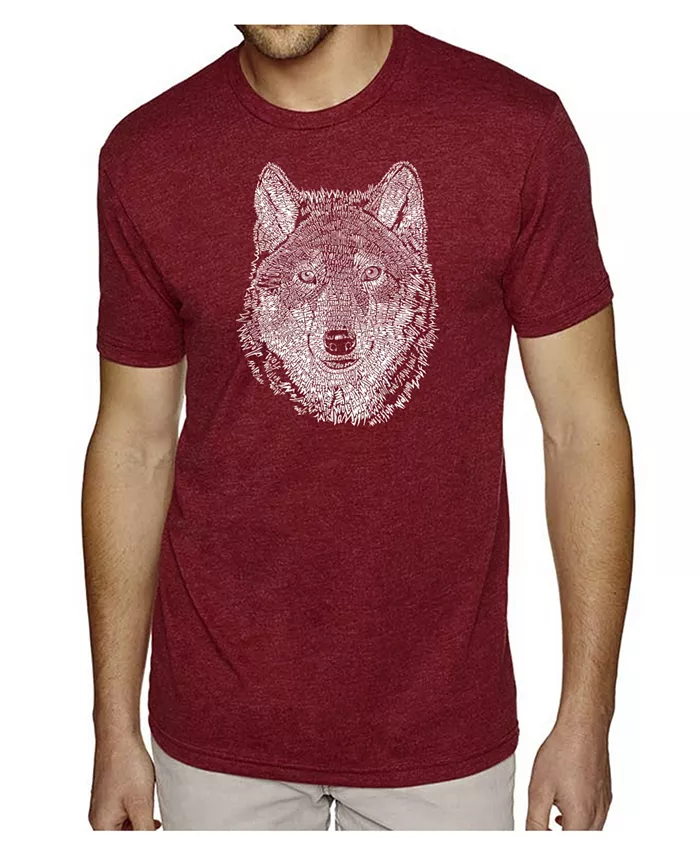 

Мужская футболка Premium Word Art - Wolf LA Pop Art, красный