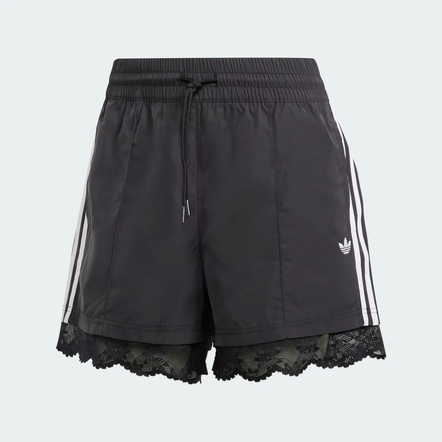 Женские шорты с кружевной отделкой Lace Trim 3S чёрные от Adidas — фото 4