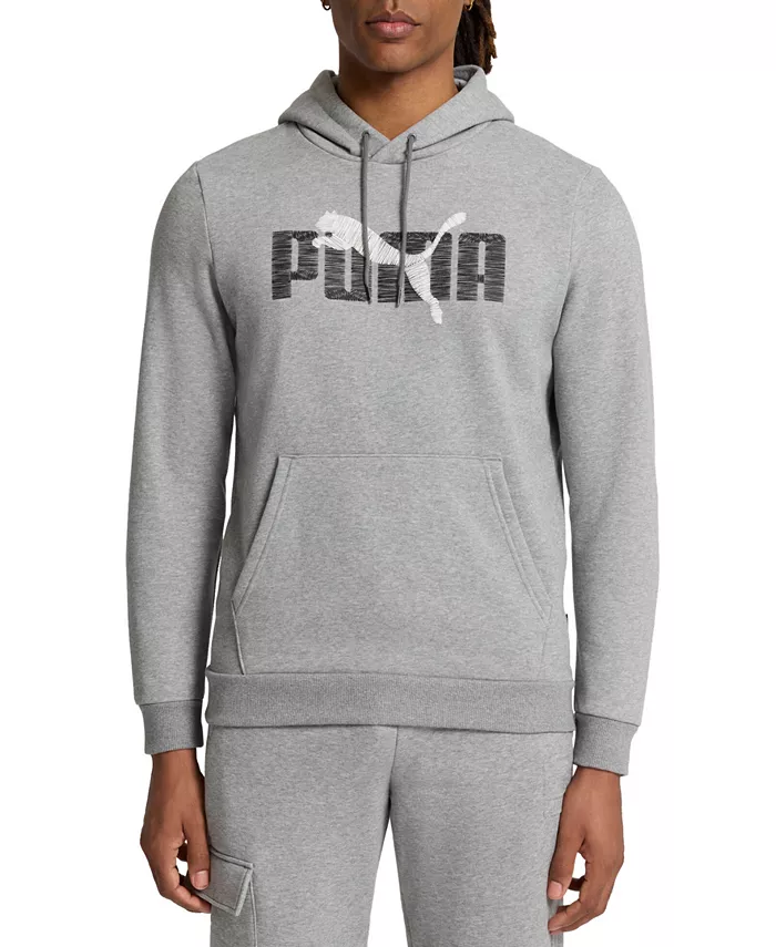 

Мужская худи классического кроя с крупным логотипом Puma, серый