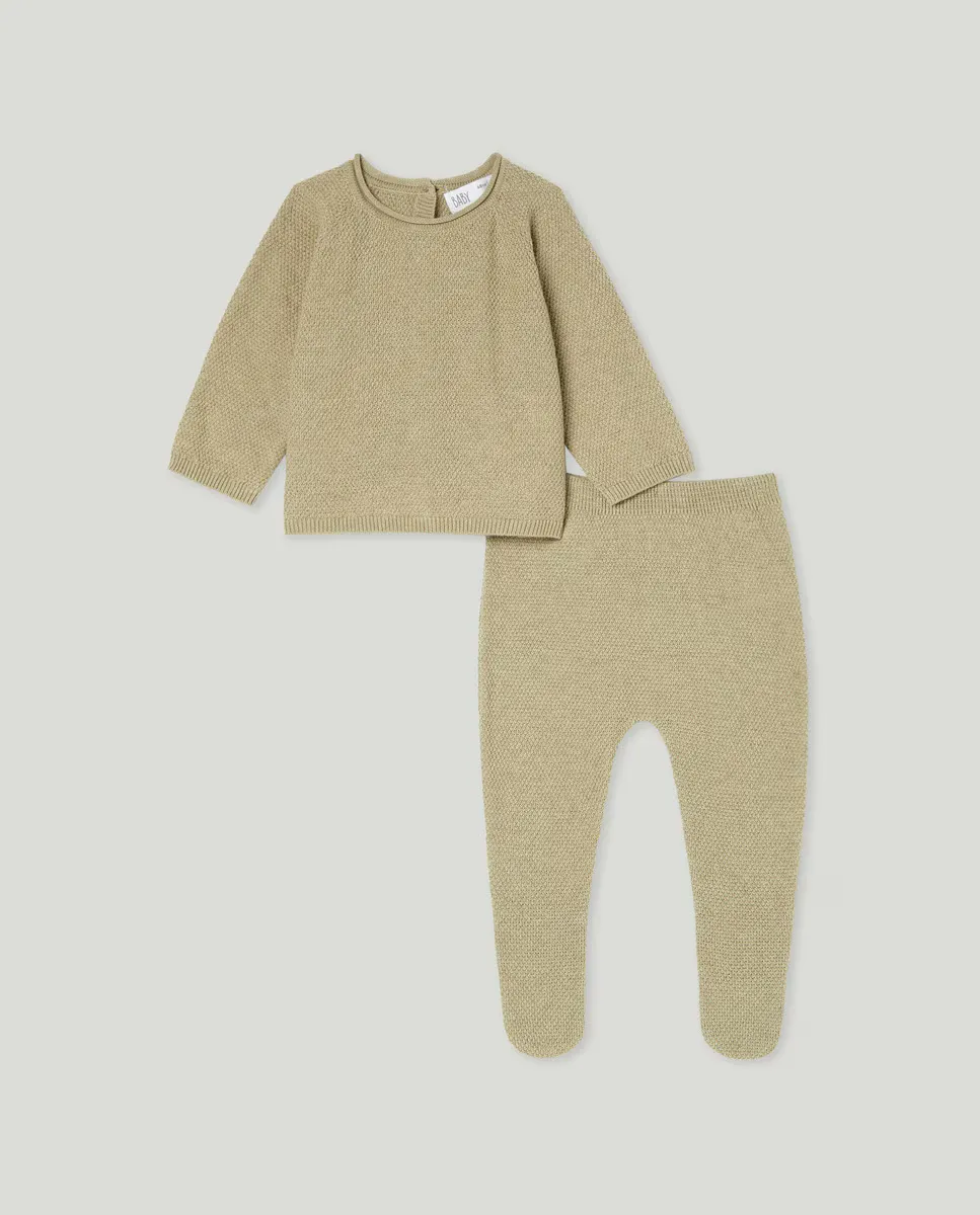 

Детский комплект из трикотажа Baby El Corte Inglés, зеленый