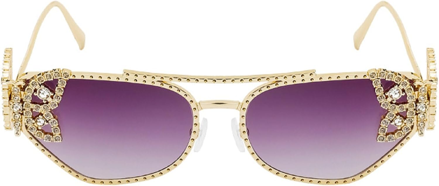 

Роскошные солнцезащитные очки с многоугольными линзами, украшенные стразами, для женщин, в винтажной металлической оправе в виде бабочки, стильные очки с защитой от УФ-излучения mincl, Gray