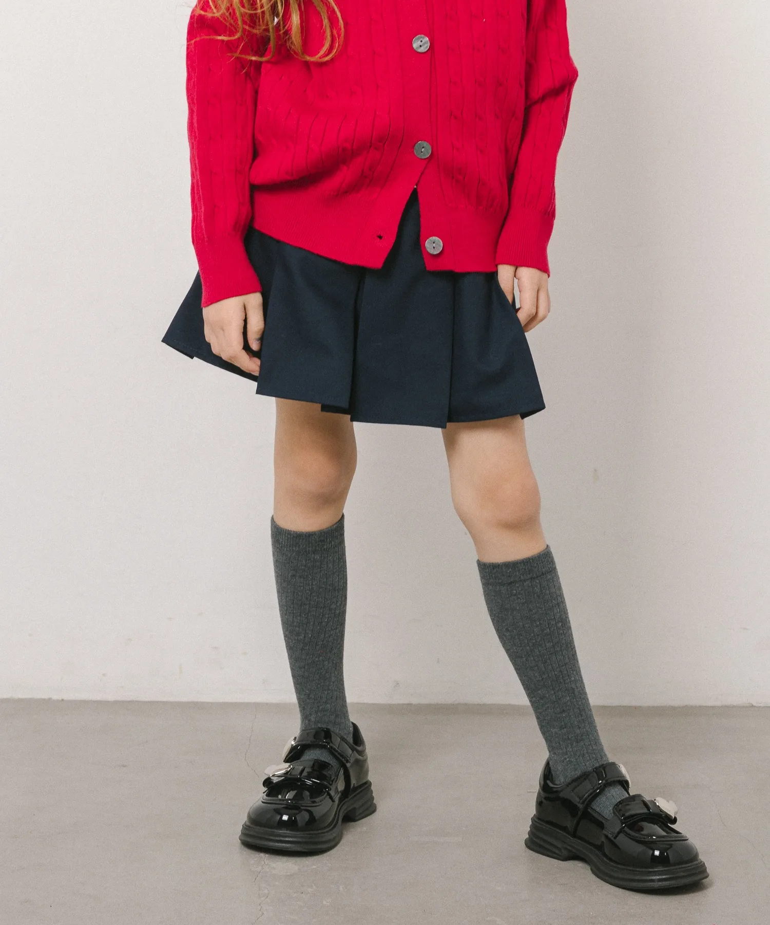 Юбка с внутренними шортами и поясом URBAN CHERRY Box Pleat Skirt синяя — фото 3