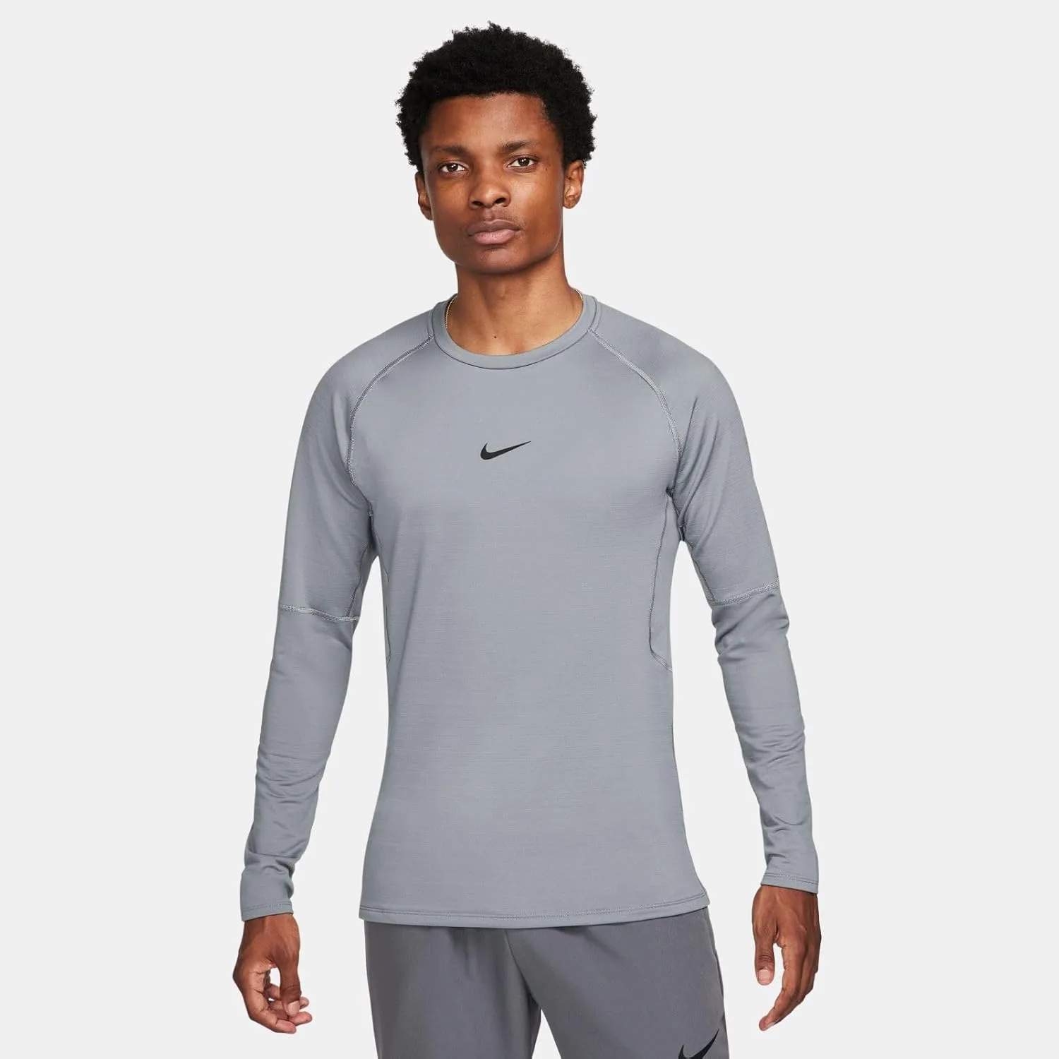 Nike мужская теплая футболка Pro Top с длинным рукавом — фото 2