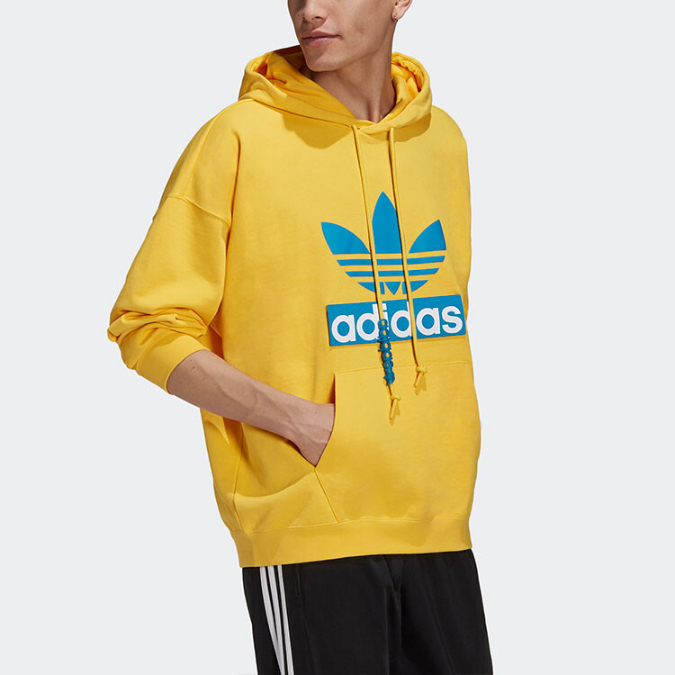 Толстовка с капюшоном BIG TREFOIL для мужчин, цвет желтый солнечный Adidas Originals, желтый — фото 4