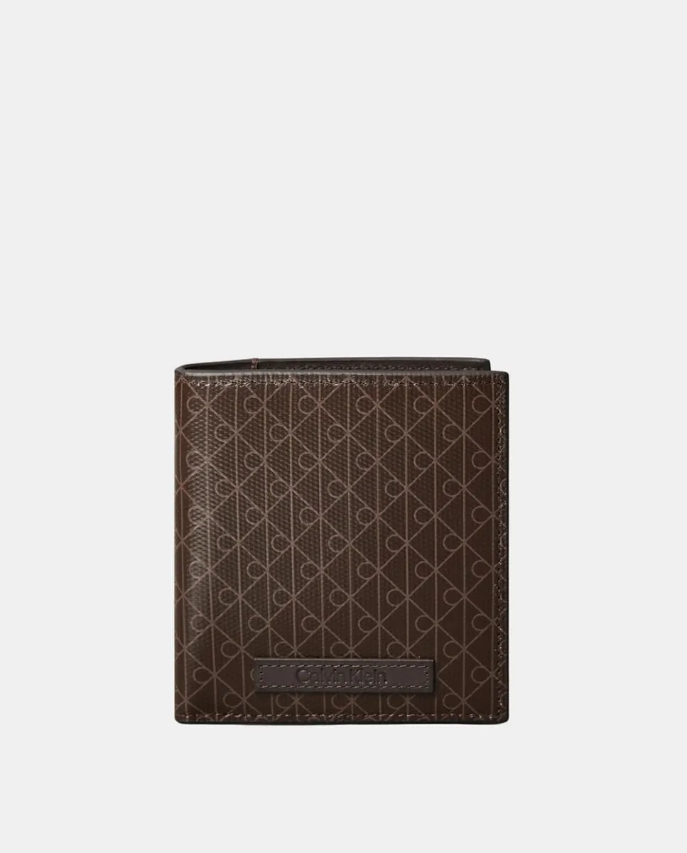 

Тонкий кошелек bifold с монограммой Calvin Klein, черный