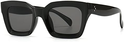 

Модные солнцезащитные очки 2027 года для женщин, ретро, ​​квадратные, сине-фиолетовые, женские солнцезащитные очки с защитой от УФ-излучения UV400 для мужчин MTZJH, Black Gray