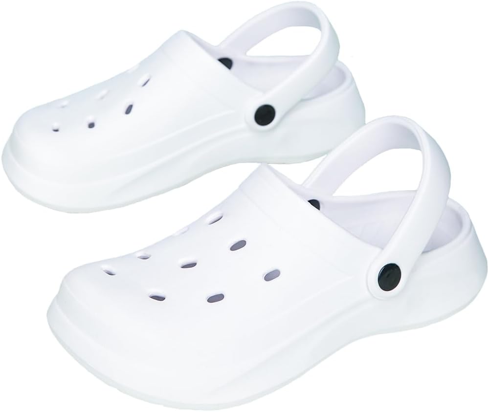 

Летние легкие дышащие быстро сохнущие садовые сандалии, пляжные шлепанцы, сабо и мюли HYDLONGR для мужчин и женщин, белый