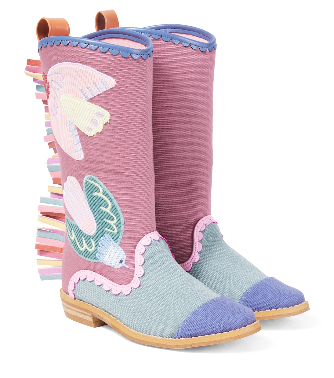 

Вышитые бахромчатые ботинки Stella McCartney Kids, Colorful