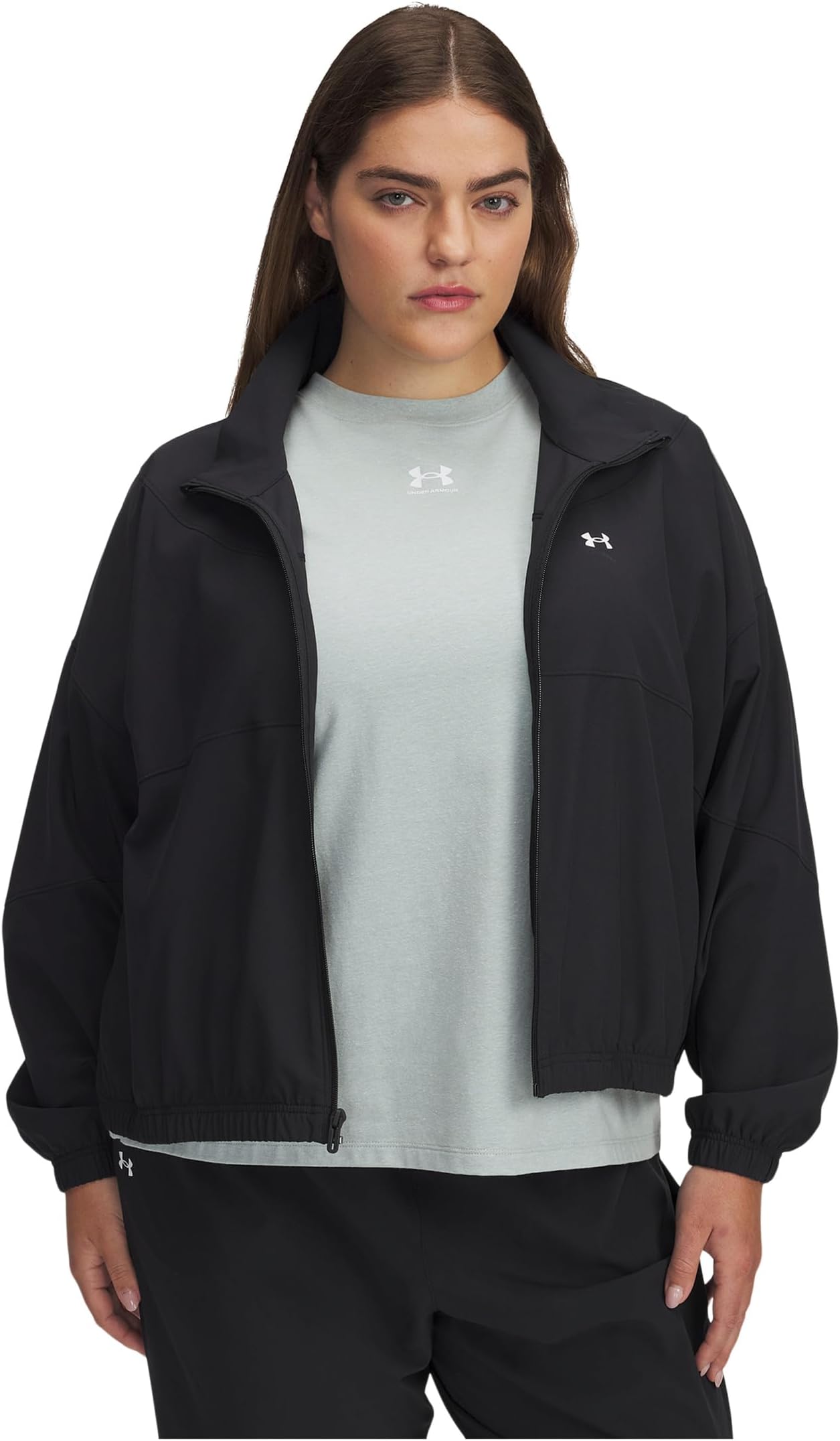 

Куртка Under Armour Plus Size Rival Woven Jacket, черный/белый