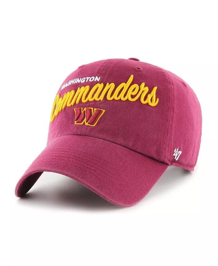 

Женская бордовая регулируемая кепка Washington Commanders Phoebe Clean Up '47 Brand, красный