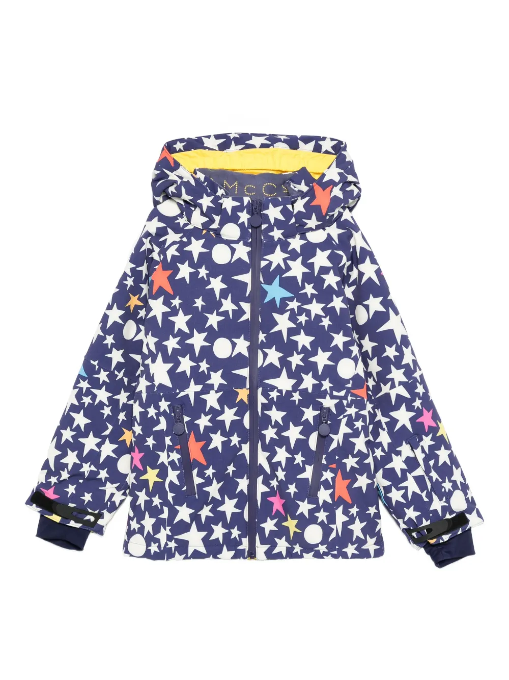 

Куртка с капюшоном и звездным принтом Stella McCartney Kids, синий
