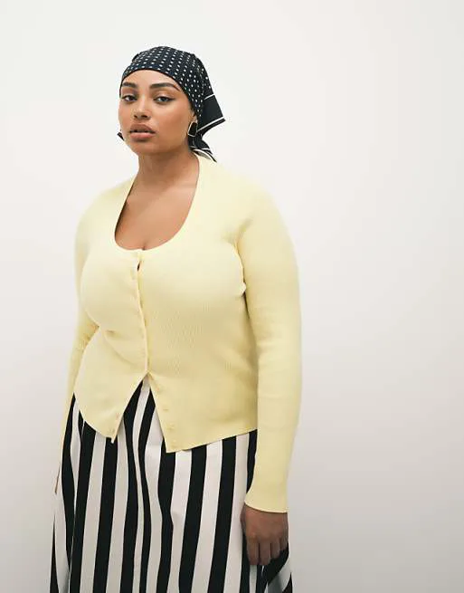 

Широкий кардиган пахты из смесового хлопка ASOS DESIGN Curve