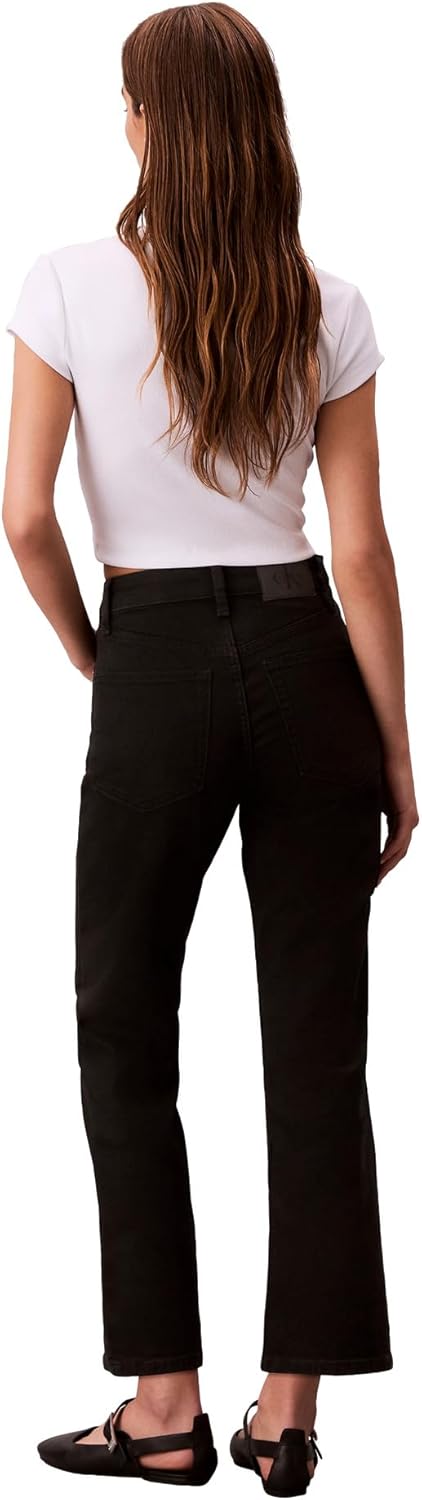 Женские джинсы Calvin Klein прямого кроя с высокой талией, True Black — фото 3
