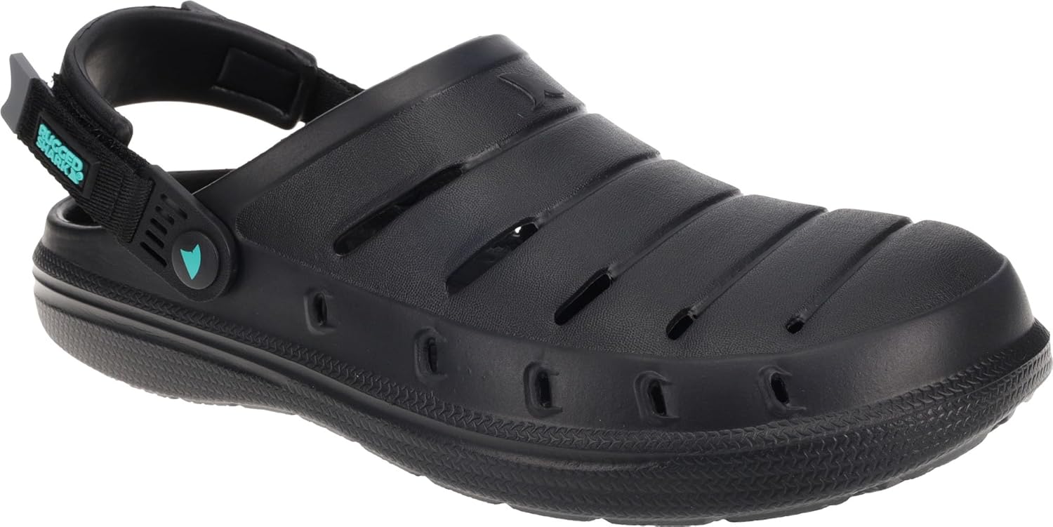 

Прочные формованные сабо Shark для взрослых и детей, легкие сабо из ЭВА с поворотным ремешком на щиколотке Rugged Shark, черный