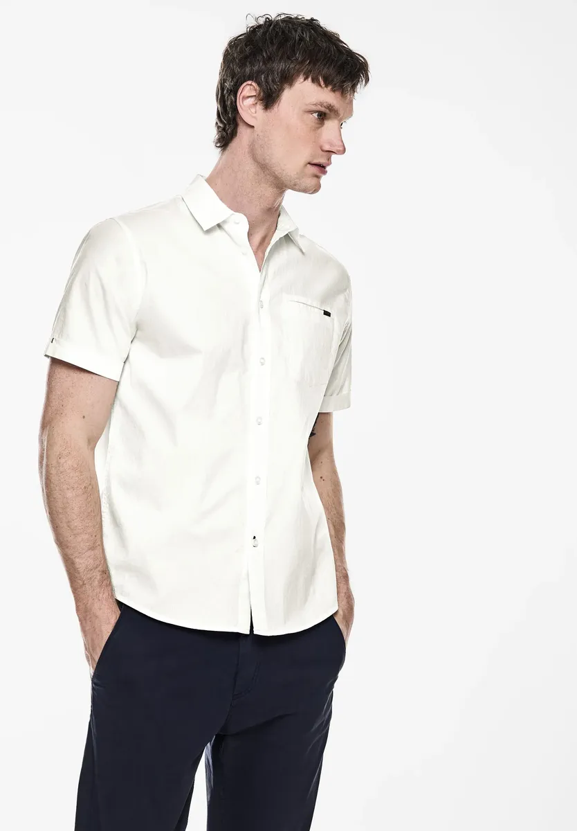 

STREET ONE MEN рубашка с короткими рукавами, из чистого хлопка, белый