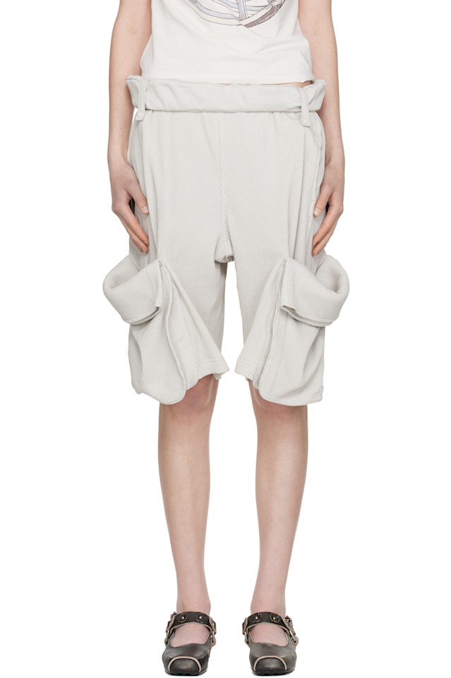 

Open Yy Серые спортивные шорты-карго с подвернутым поясом