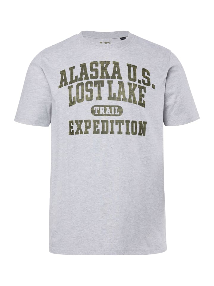 

Футболка с короткими рукавами серого меланжевого цвета JP1880, Серый, Футболка с короткими рукавами серого меланжевого цвета JP1880